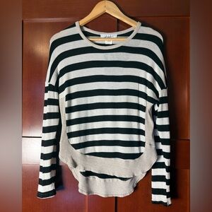 Vintage John Galliano Black and Cream Striped Top Size Medium